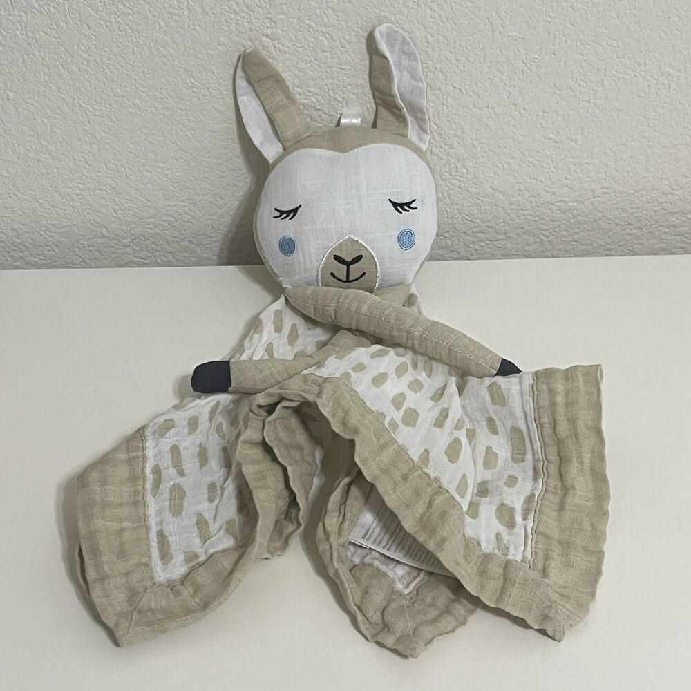 Lulujo Llama Cotton Muslin Lovie Lovey Security Blanket Blankie